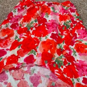 Floral knee length skirt